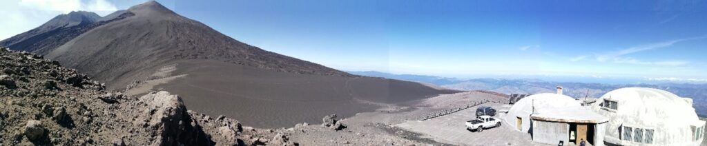The INGV Pizzi Deneri Observatory nearby the active craters of Mount Etna, where the AQG was installed (© D. Carbone)